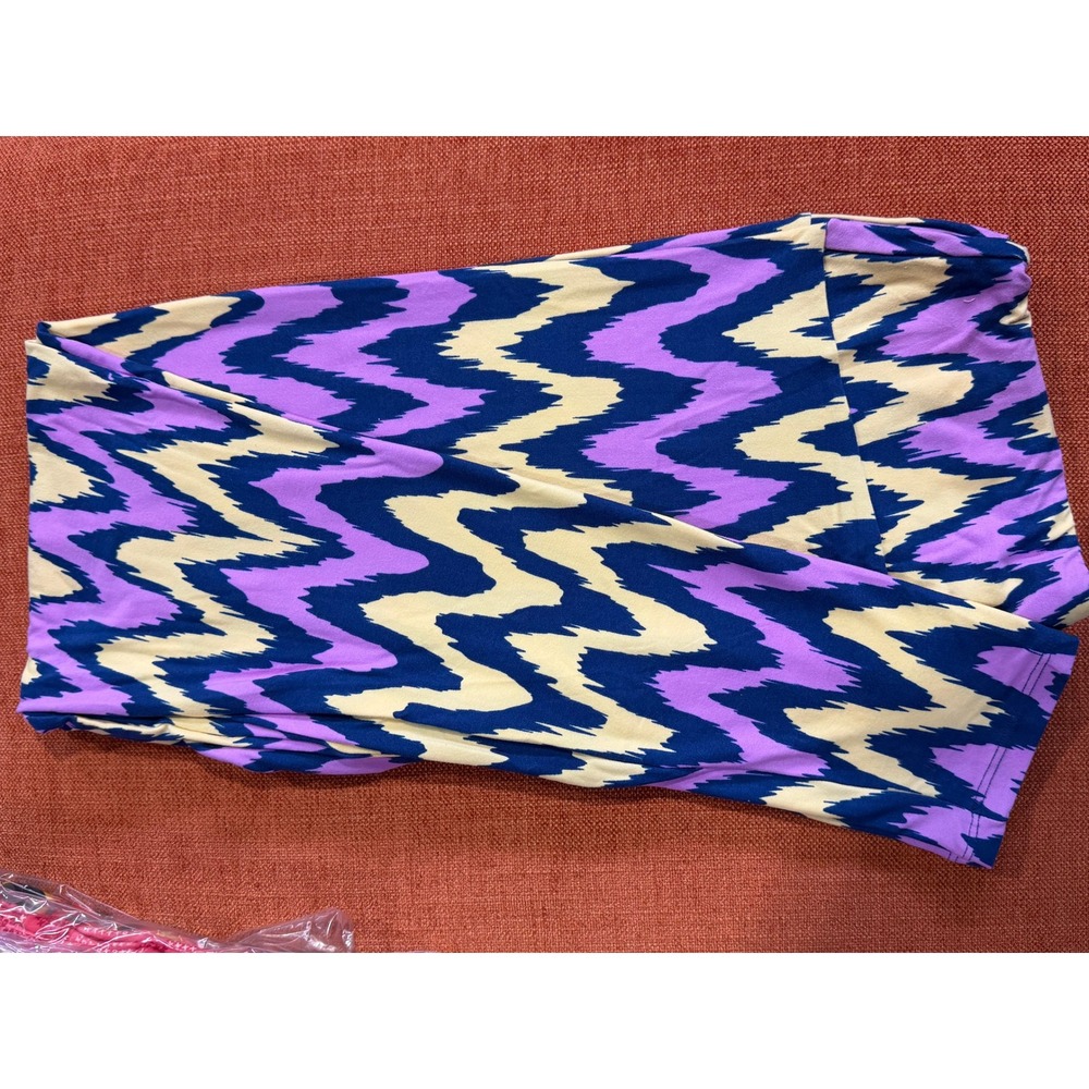 LuLaRoe Leggings Womens TC Purple Blue‎ Yellow NWT Zigzag Ikat Buttery Soft